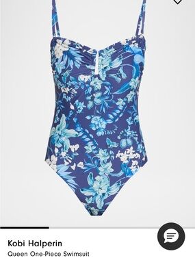 NWT Kobi Halperin Floral One-Piece Swimsuit - Blue & White size L